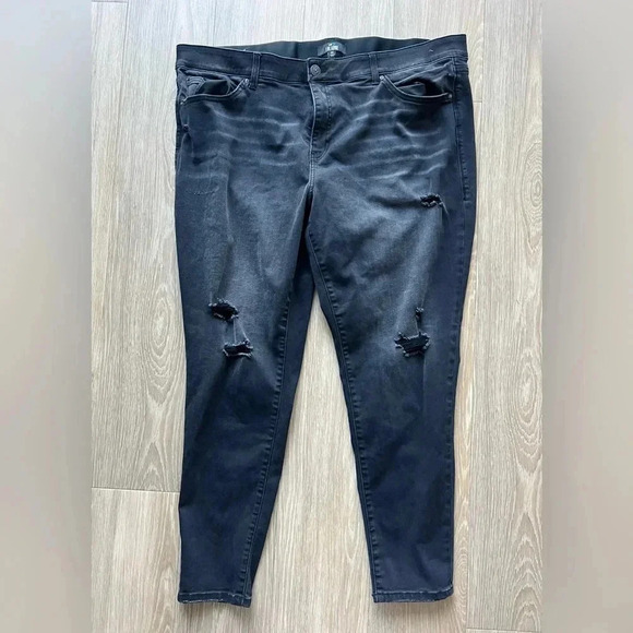 LulaRoe Jeans Women's Size 44 Skinny Denim Black Stretch EUC Slimming Waistband - Picture 1 of 5